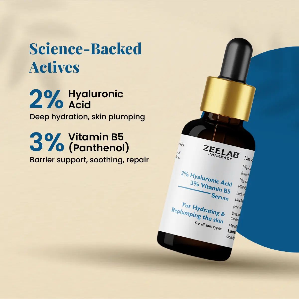 Zeelab 2% Hyaluronic Acid + 3% Vitamin B5 Face Serum